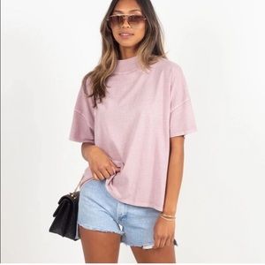 Free People We the Free Fearless Tee Dusty Himalayan Pink